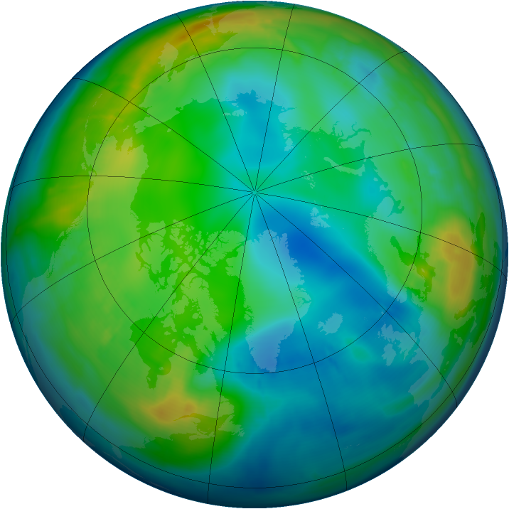 Arctic ozone map for 23 November 2008